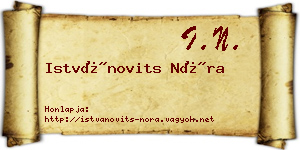 Istvánovits Nóra névjegykártya